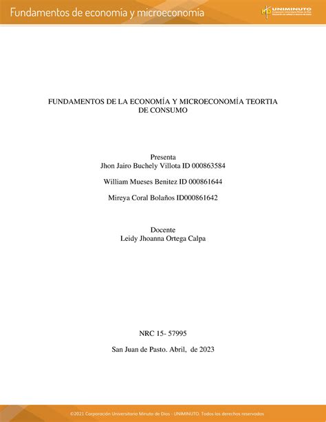 Actividad 5 Teoria del consumo FUNDAMENTOS DE LA ECONOM䤃ĀA Y