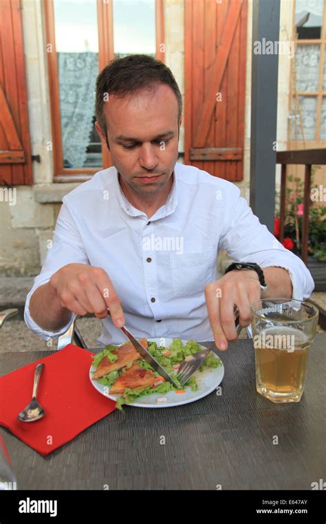 Man Eating Dinner Stock Photo Alamy