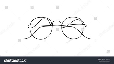 Glasses Continuous Line Art Drawing Style Stock Vector (Royalty Free ...