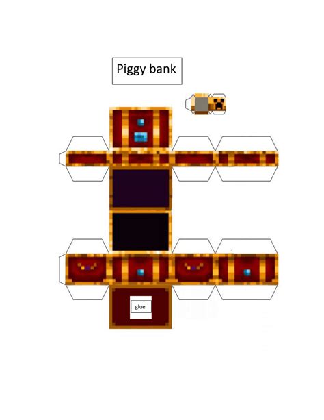 Pixel Papercraft Piggy Bank