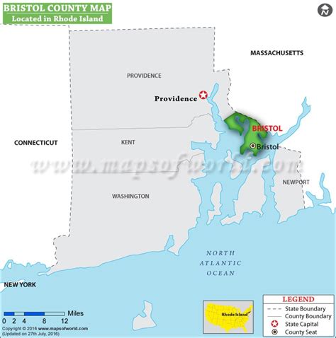 Bristol County Map, Rhode Island