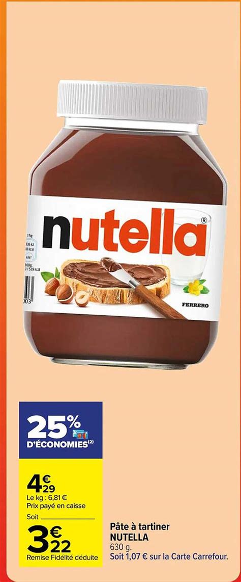 Promo Pâte à Tartiner Nutella chez Carrefour iCatalogue fr