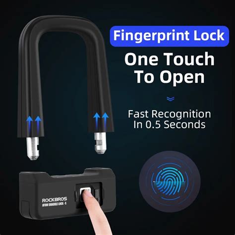 ROCKBROS Fingerprint Password Bike Lock Anti Theft U Shaped Smart Lock