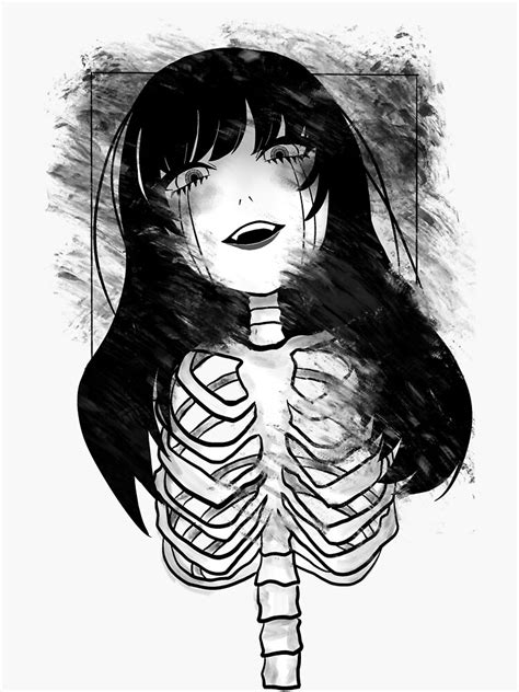 Anime Skeleton Girl Sticker For Sale By Meylkiii Redbubble