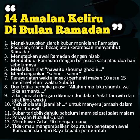 14 AMALAN YANG KELIRU DI BULAN RAMADAN Nasihat Sahabat