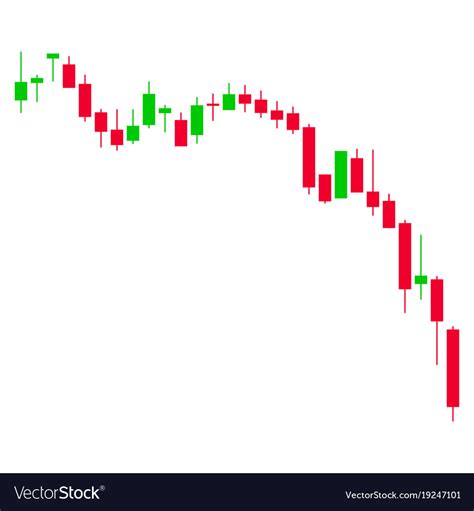 Candlestick chart down flat icon Royalty Free Vector Image