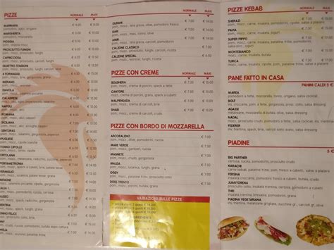 Menu At Pizzeria Kebab Mamma Mia Trento