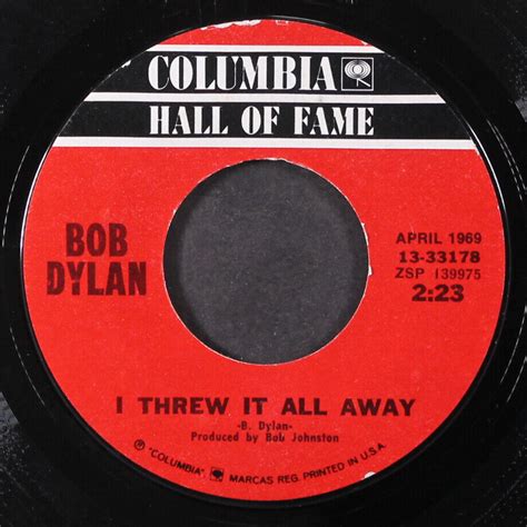 Bob Dylan Lay Lady Lay I Threw It All Away Columbia Single Rpm