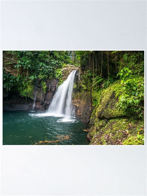 Saut De La Lezarde Waterfall Guadeloupe Poster By Reisefoto Redbubble