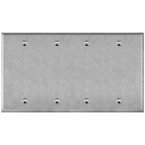 4 Gang Blank 430 Metal Stainless Steel Wall Plate Topgreener