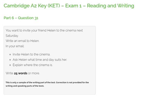 Ket Writing Test Part 6 Interactive Worksheet Topworksheets