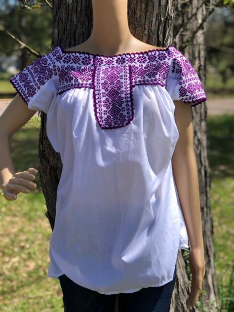 Embroidery Mexican Blouse M L Fiesta Blouse Etsy Ropa Mexicana