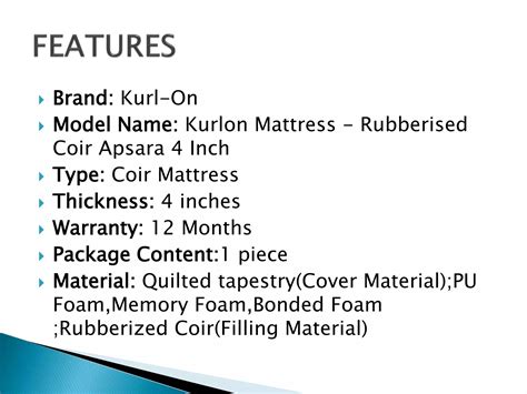 Kurlon Rubberised Coir Mattress Review Ppt