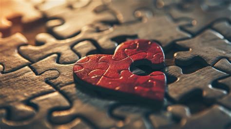 Heart Shaped Puzzle Piece Missing Puzzle Piece Love Concept Puzzle Jigsaw Puzzle Heart