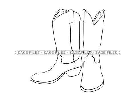 Cowboy Boots Outline 4 SVG Cowboy Boots SVG Cowboy Svg Etsy