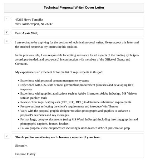 Technical Proposal Writer Cover Letter Velvet Jobs