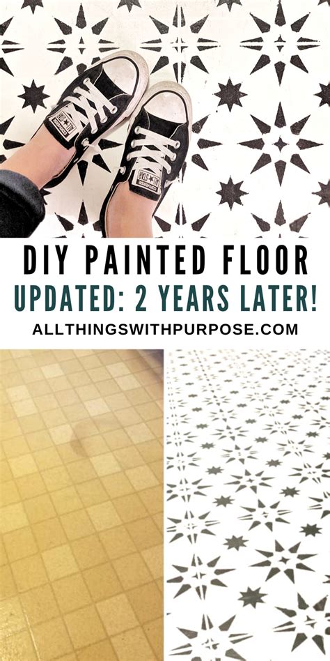 Diy Stenciled Floor Over Ugly Linoleum Artofit