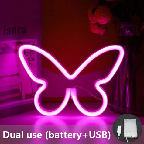 Butterfly Neon Signs Butterfly Led Neon Night Light Usb Or 3 Aa Battery