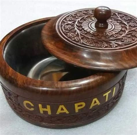 Round Polished Wooden Casserole Box For Chapati At Rs Piece In