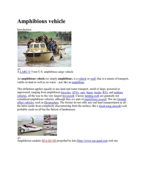 Amphibious Vehicle | PDF