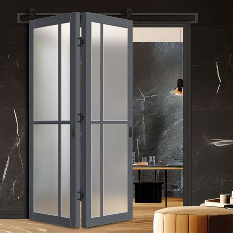 Spaceeasi Top Mounted Black Folding Track And Double Door Eco Urban® M