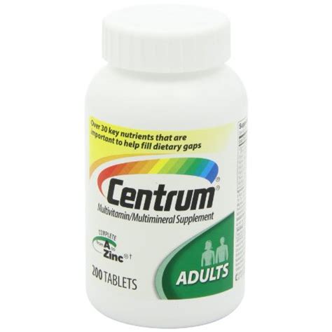 Centrum Adult Multivitamin Multimineral Supplement With Antioxidants Zinc And B Vitamins