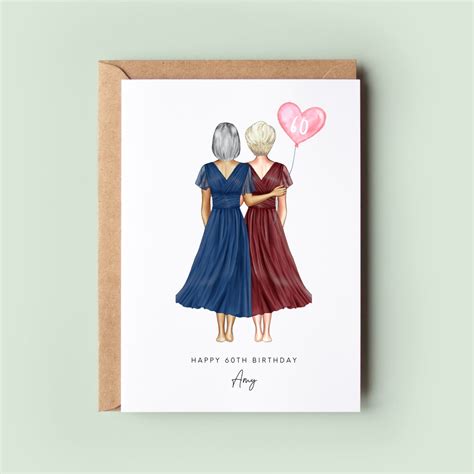 Personalised 60th Birthday Card Sister Birthday Day Card Best Friend