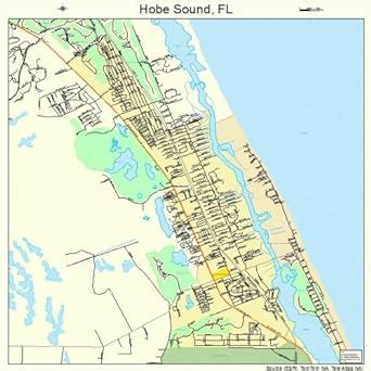 Large Street Road Map Of Hobe Sound Florida Fl Printed Poster Size