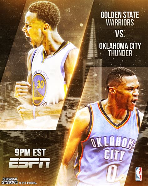 2 6 16 GSW Vs OKC Graphic Poster On Behance