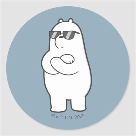 We Bare Bears Sunglass Bears Pattern Classic Round Sticker Zazzle