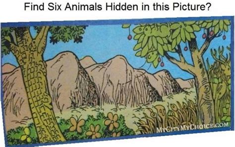 Find Six Animals Hidden In This Picture | Puzzle Answer