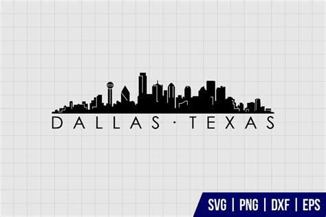 Dallas Texas Skyline Outline SVG - Gravectory