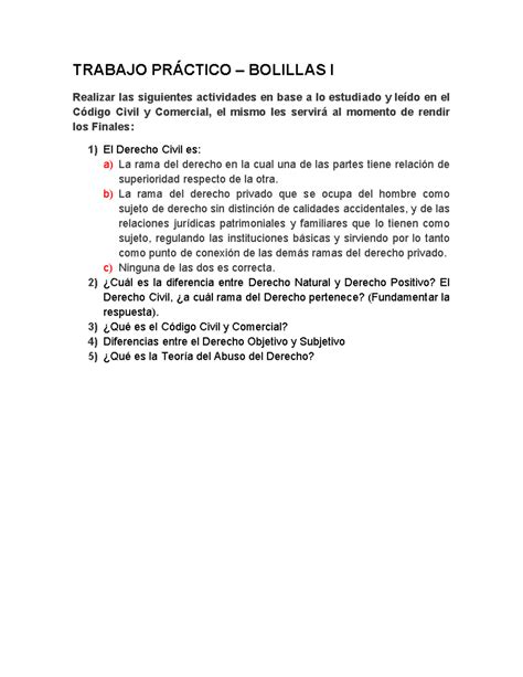 Tp Derecho Civil Comisi N Distancia Bolilla I Trabajo Pr Ctico