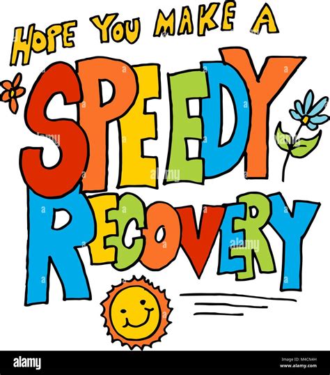 An Image Of A Hope You Make A Speedy Recovery Message Stock Vector