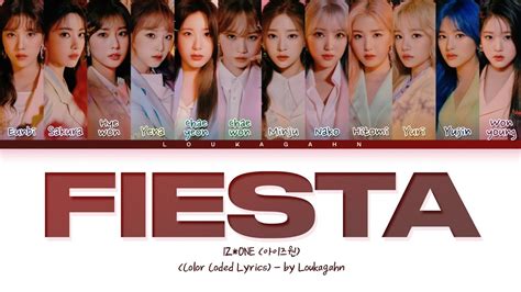 Iz One Fiesta Lyrics Fiesta Color Coded Lyrics Youtube