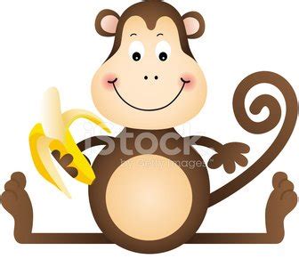 Monkey Eating Banana Stock Vector | Royalty-Free | FreeImages