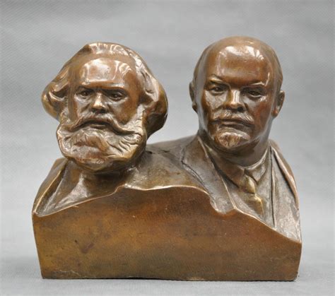 Great Communist Marx And Lenin Bust Bronze Statue-in Statues & Sculptures from Home & Garden on ...