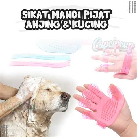 Jual Sikat Mandi Pijat Bulu Kucing Anjing Bentuk Tapak Sisir Bulu Hewan