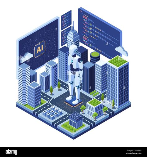 Isometric Smart City Powered By Ai Artificial Intelligence Ai Artificial Intelligence And