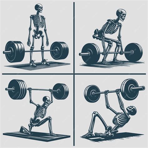 Premium Vector Skeleton Deadlift Vector Silhouette Svg Bundle File