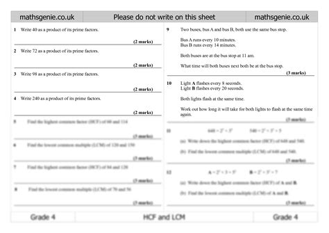 Solution Hcf Lcm Gcse Worksheet Studypool