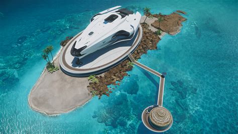 Space Ship Illustration Star Citizen Sea Island Spaceship HD