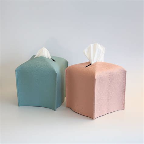 Square PU Leather Tissue Box Cover Made For Standard Square Kleenex