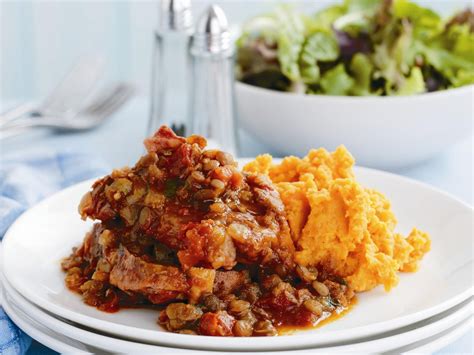 Lamb Neck Chop And Lentil Stew With Kumara Carrot Mash Recipe