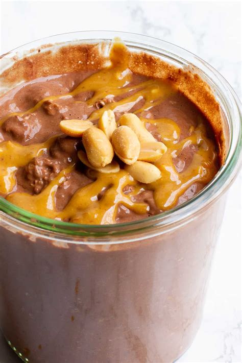 Healthy Chocolate Peanut Butter Overnight Oats Recipe Wholefully