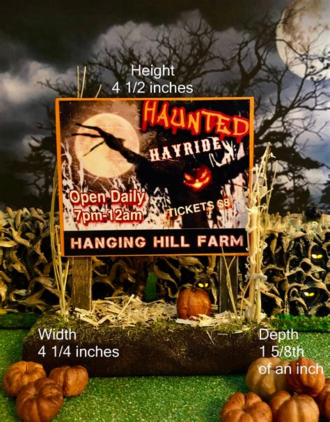 Miniature Halloween Haunted Hayride Billboard/ Sign - Etsy