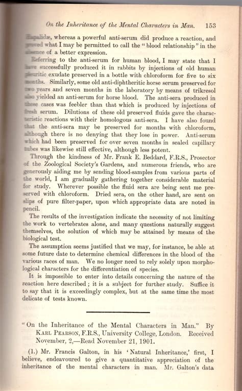 KARL PEARSON ON INTELLIGENCE: "On the Inheritance of the Mental ...