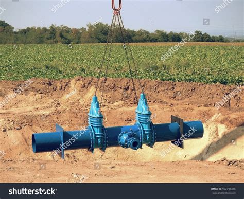 Crane Handling 500mm Pipe Gate Valves Stock Photo 592791416 Shutterstock