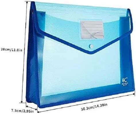 Fedus Document Plastic Transparent Envelope File Storage Bag With Snap