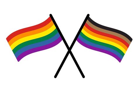 Regenbogen Pride Flaggen Symbol Flache Vektorillustration Premium Vektor